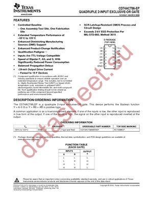 CD74ACT86MDREP datasheet  